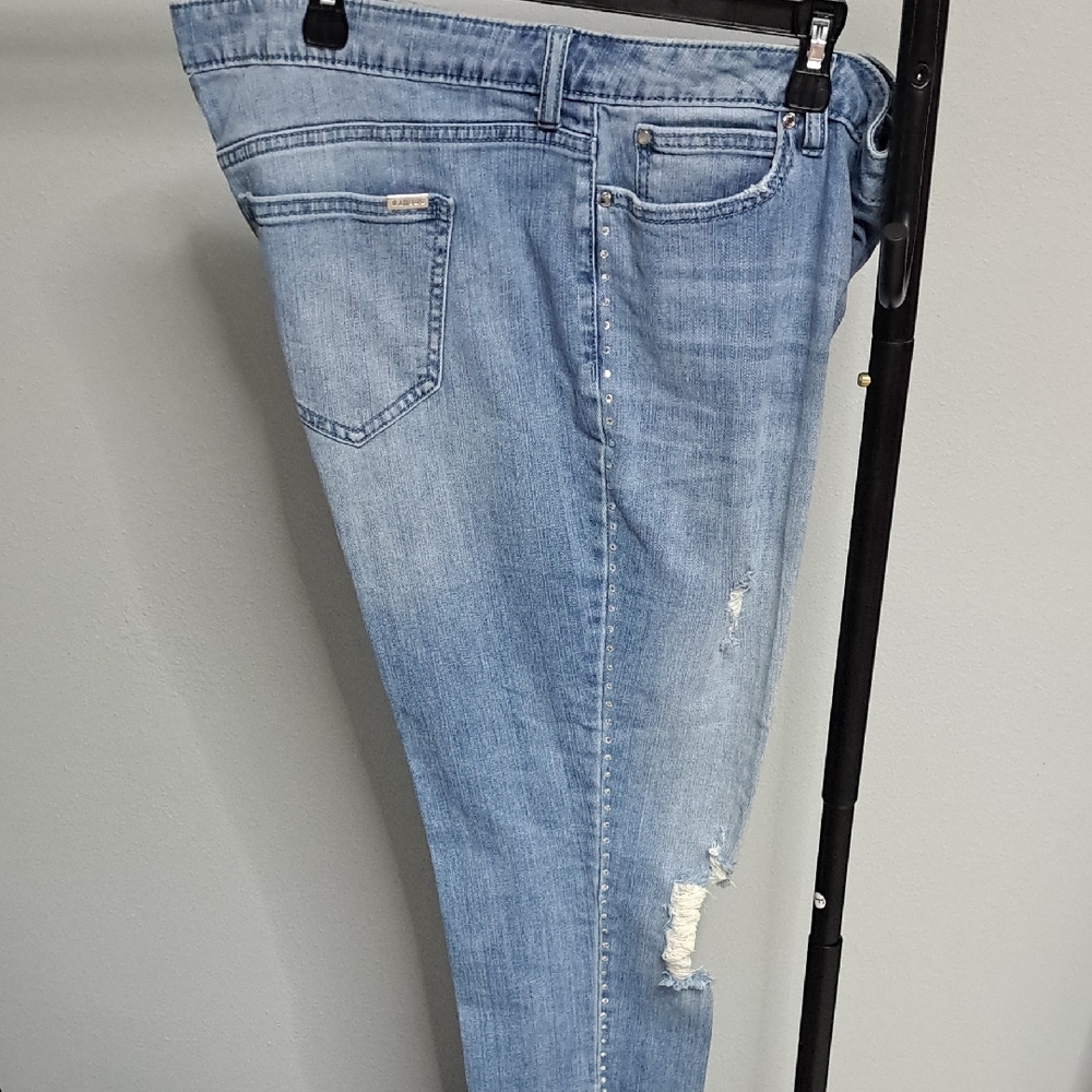 Jennifer Lopez Light Blue Embellished Denim Jeans